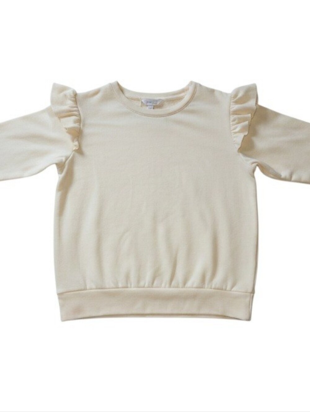 LC Lauren Conrad Cream Ruffle-Shoulder Sweatshirt